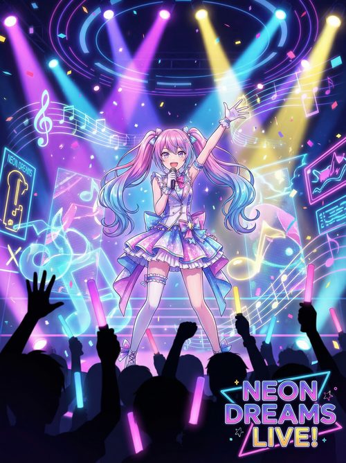 抖音风动漫-霓虹梦境演唱会